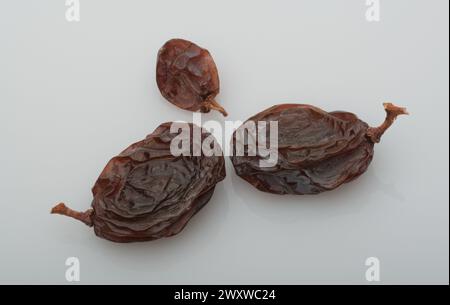 Muscatel raisins. Also known as Moscatel raisins. dried grapes. Sweet ...