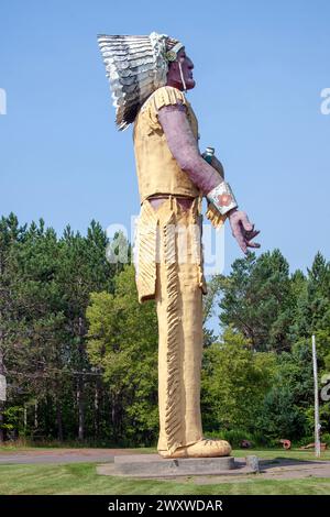 Hiawatha World's Largest Indian in Ironwood, Michigan Stock Photo