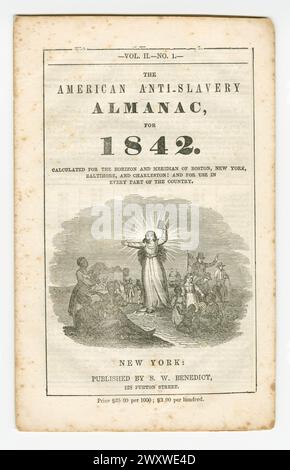 Front cover of the American Anti-Slavery Almanac for 1842 published by S. W. Benedict. Stock Photo