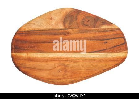 Wooden plate isolated on white background Stock Photo
