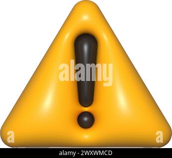 The yellow triangle with an exclamation point inside represents a warning symbol Stock Vector