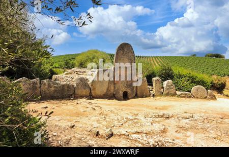 Italy Sardinia Arzachena Tomb of Giants Coddu Vecchiu Stock Photo