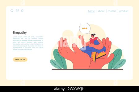Active listening skill web banner or landing page dark or night mode ...
