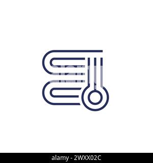 underfloor heating line icon, vector Stock Vector