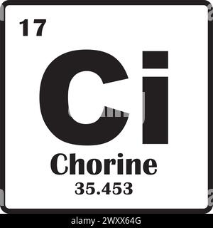 Chlorine element icon vector illustration template symbol Stock Vector