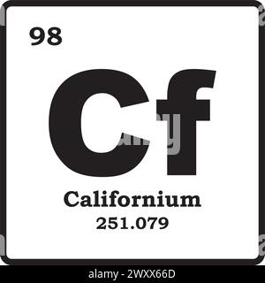 Californium element icon vector illustration template symbol Stock Vector