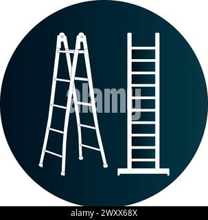 Folding ladder icon vector illustration symbol design Stock Vector