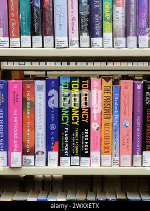 Library shelf with large print editions of books by bestselling ...