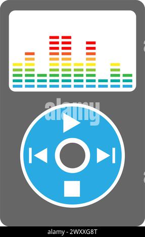 Music player icon design template Stock Vector