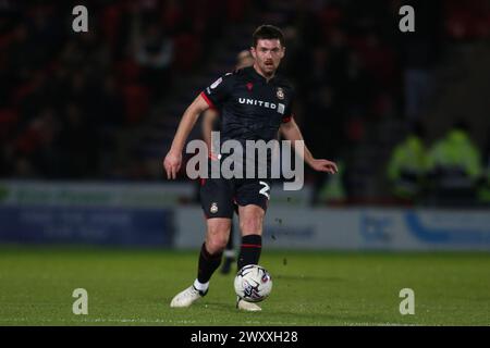 Wrexham's Thomas O'Connor during the Sky Bet League 2 match between Doncaster Rovers and Wrexham at the Keepmoat Stadium, Doncaster on Tuesday 2nd April 2024. (Photo: Michael Driver | MI News) Credit: MI News & Sport /Alamy Live News Stock Photo