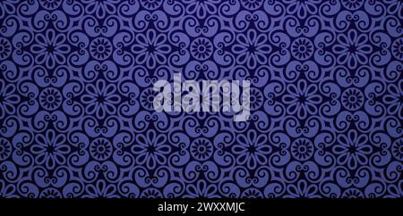 Seamless pattern islamic styles ornament dark blue damask wallpaper vintage background for Fashionable modern wallpaper or textiles, books cover Stock Vector