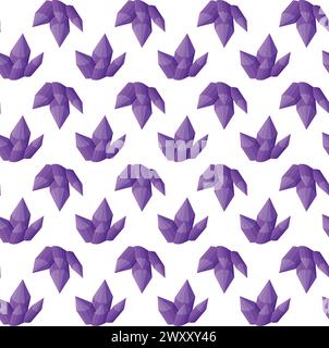 Purple crystal. Simple seamless pattern. Vector illustration. Stock Vector