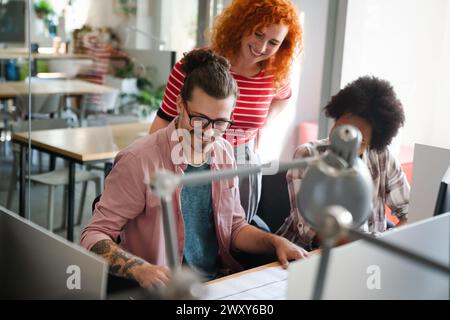 Developing programming and coding technologies. Programmer working in a software develop company Stock Photo