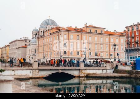 Trieste Italy - 30 march 2024: View of beautiful city Trieste with Canal Grande, Italy. Stock Photo