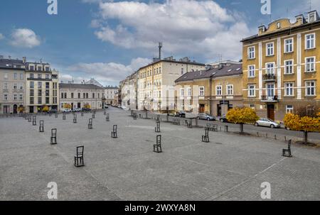 The Ghetto Heroes Square, Krakow, Poland Stock Photo