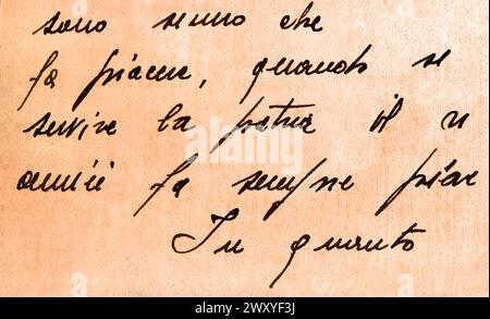 Old vintage manuscript writing in cursive Stock Photo
