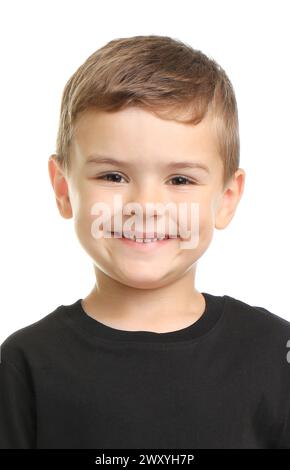 Passport photo. Portrait of boy on white background Stock Photo