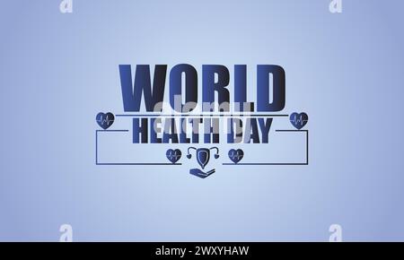 Celebrating World Health Day with Trendy Text Designs Stock Vector