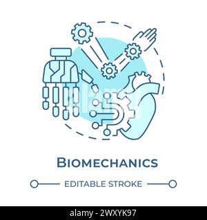 Biomechanics soft blue concept icon Stock Vector