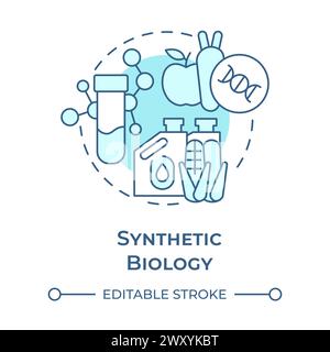 Synthetic biology soft blue concept icon Stock Vector