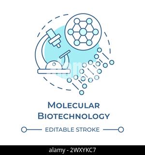 Molecular biotechnology soft blue concept icon Stock Vector