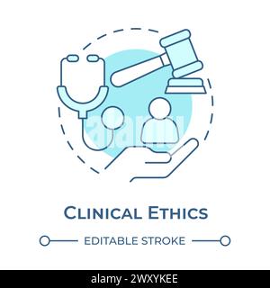 Clinical ethics soft blue concept icon Stock Vector