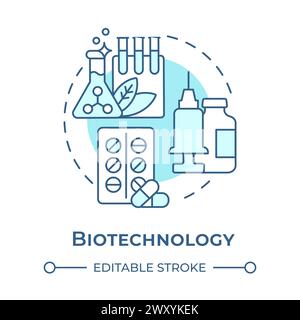 Biotechnology soft blue concept icon Stock Vector