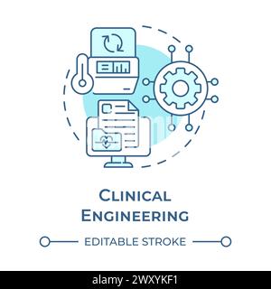 Clinical engineering soft blue concept icon Stock Vector