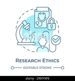 Research ethics soft blue concept icon Stock Vector