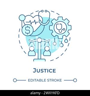 Justice soft blue concept icon Stock Vector