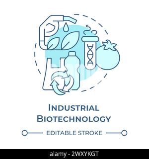 Industrial biotechnology soft blue concept icon Stock Vector