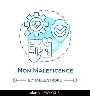 Non maleficence soft blue concept icon Stock Vector