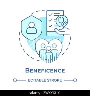 Beneficence soft blue concept icon Stock Vector