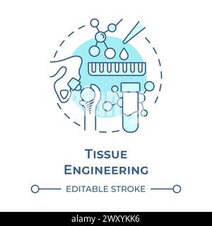 Tissue engineering soft blue concept icon Stock Vector