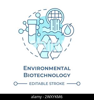 Environmental biotechnology soft blue concept icon Stock Vector