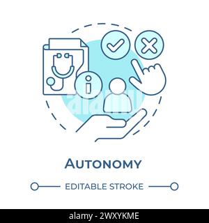 Autonomy soft blue concept icon Stock Vector