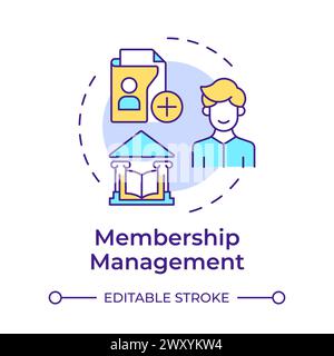 Membership management multi color concept icon Stock Vector