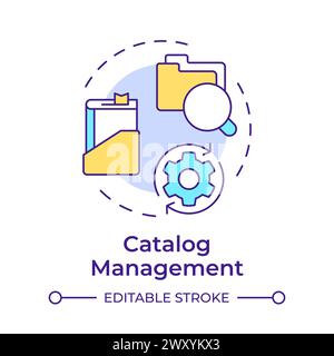 Catalog management multi color concept icon Stock Vector