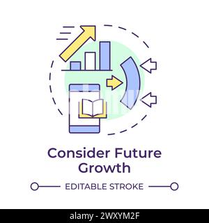 Consider future growth multi color concept icon Stock Vector