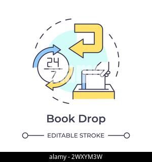 Book drop multi color concept icon Stock Vector