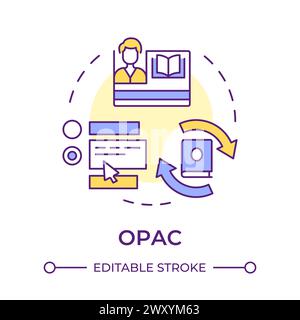 OPAC multi color concept icon Stock Vector