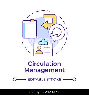 Circulation management multi color concept icon Stock Vector