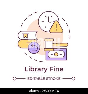 Library fine multi color concept icon Stock Vector
