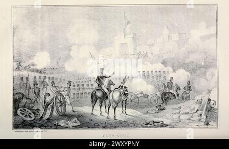 The siege of Veracruz from ' The army and navy of America ' by Jacob K Neff, 1852 The Battle of Veracruz was a 20-day siege of the key Mexican beachhead seaport of Veracruz during the Mexican–American War. Lasting from March 9–29, 1847, it began with an amphibious assault conducted by United States military forces, and ended with the surrender and occupation of the city. U.S. forces then marched inland to Mexico City. Stock Photo