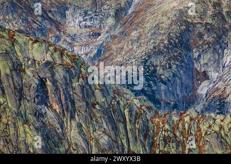 rock faces at the Grimsel Pass, Switzerland, Bernese Oberland Stock Photo