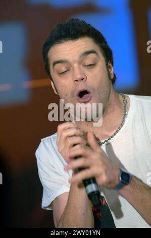 Milan Italy  23/02/2008 : Emi singer of the Linea 77 ,Italian alternative metal band, during the television show “Scalo 76” Stock Photo