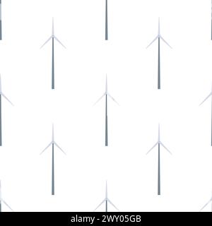 flat turbine wind power seamless pattern Stock Vector