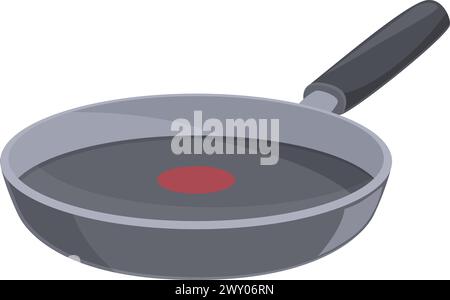Red point frying pan icon cartoon vector. Home utensil. Gourmet coating Stock Vector