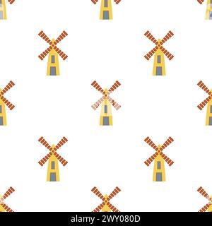 windmill seamless pattern Stock Vector