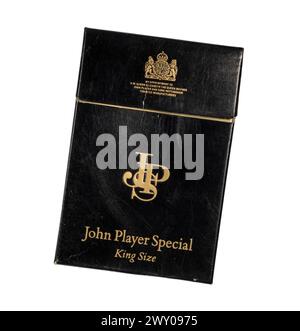 An original empty packet of 20 John Player Special (JPS) cigarettes from  approx 1990 Stock Photo